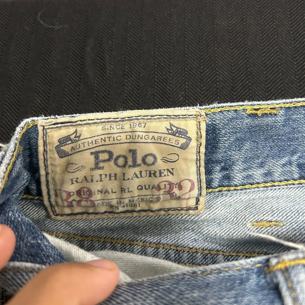 Polo Ralph Lauren Authentic Dungarees Distressed Light Wash Jeans Mens 38x32